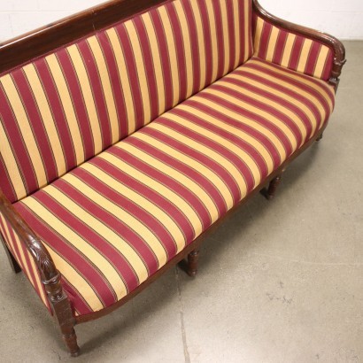 Restoration Sofa Mahogany Italy 19th Century