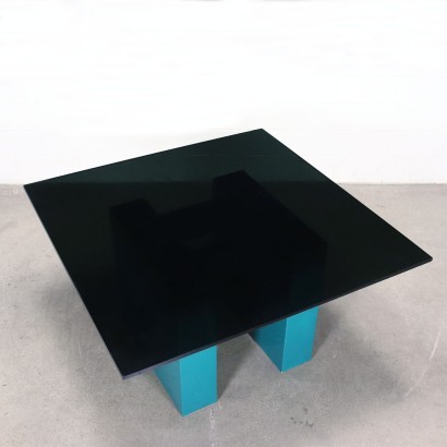 Table Bois Verre Fumé Italie Années 70-80