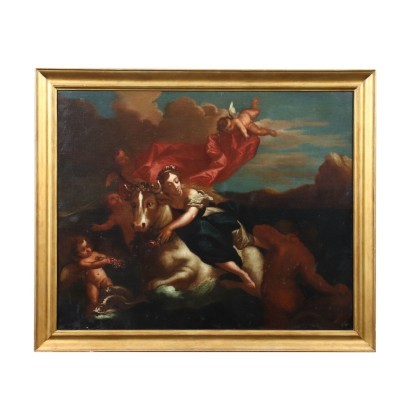 Europe\'s Kidnapping Oil On Canvas 18th Century