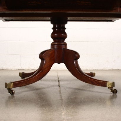 Victorian Pedestal Table Mahogany Brass England 19th Century