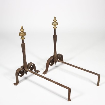 Pair of Chimney Flaps Bronze Wrought Iron Italy 18th Century