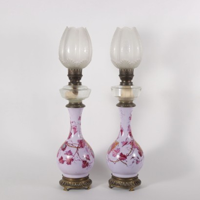 antiques, objects, antiques objects, ancient objects, ancient Italian objects, antiques objects, neoclassical objects, objects of the 19th century, Pair of Oil Lamps