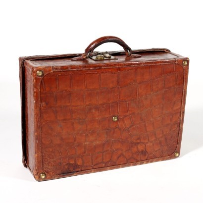 Vintage Crocodale Leather Briefcase 1920s-1930s