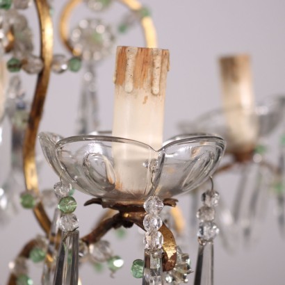 Chandelier Iron Glass Italy 20th Century