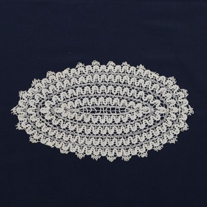 Oval Lace Doily Cotton Italy 20th Century