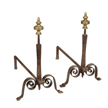 Pair of Chimney Flaps Bronze Wrought Iron Italy 18th Century