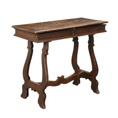 antique, table, antique table, antique table, antique Italian table, antique table, neoclassical table, 19th century table, Fratino writing desk with Ancient Woods