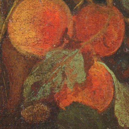 Still life with fruit and little bird