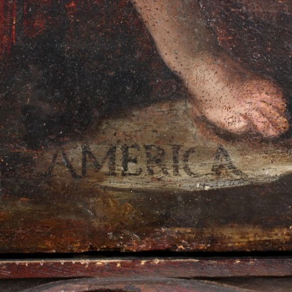 Allegoric Representation of the Usa Oil on Table XVI Century