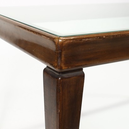 Center Table Beech Glass Italy 1950s