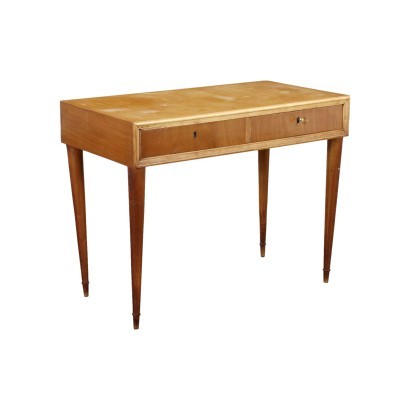 Desk Beech Mahogani Veneer Italy 1950s.