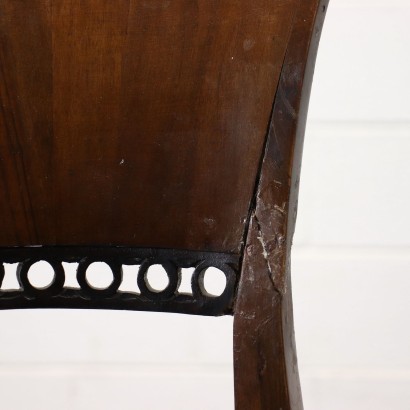 Eight Chairs Biedermeier Style Walnut Italy \'900.
