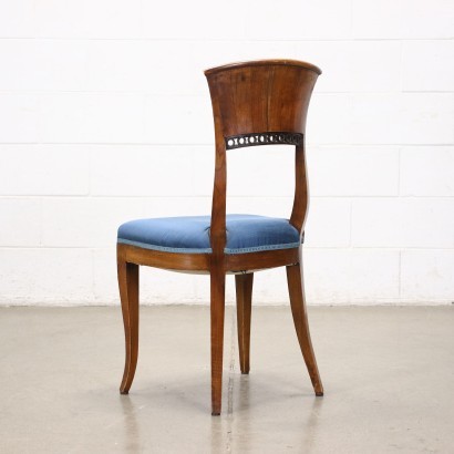 Eight Chairs Biedermeier Style Walnut Italy \'900.