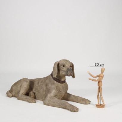 Sitting Dog Patineted Resin Italy XX Cent.