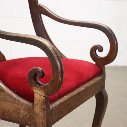 Armchair Bourbon Restoration Walnut Italy 19th Century