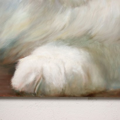 Großes Katzenporträt Öl auf Leinwand XXI Jhd.