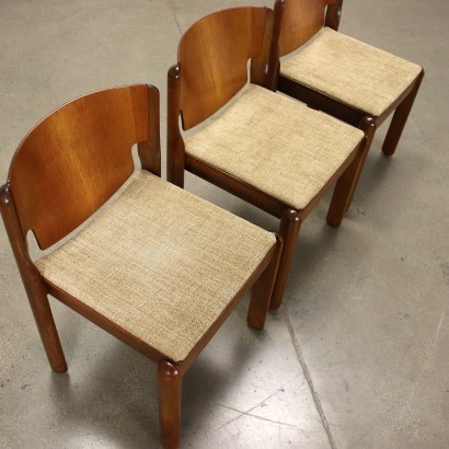 Group of 5 Chairs Cassina Plywood Fabric Italy 1960s