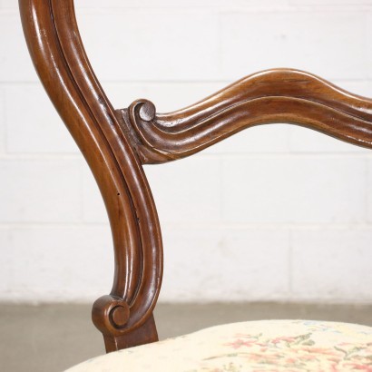 Group of 6 Louis Philippe Chairs Walnut Italy 19th Cent.