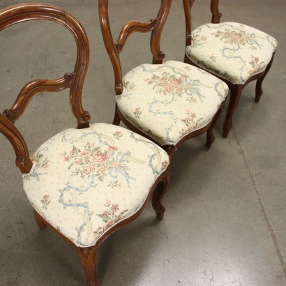 Group of 6 Louis Philippe Chairs Walnut Italy 19th Cent.