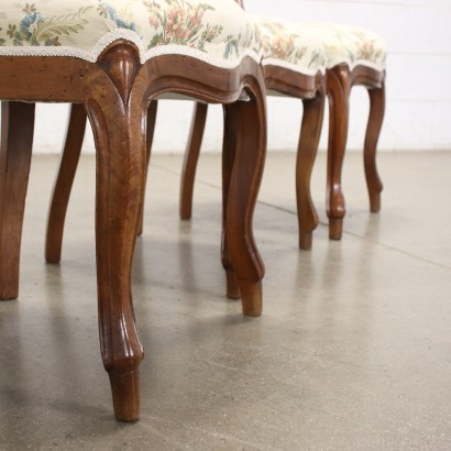 Group of 6 Louis Philippe Chairs Walnut Italy 19th Cent.