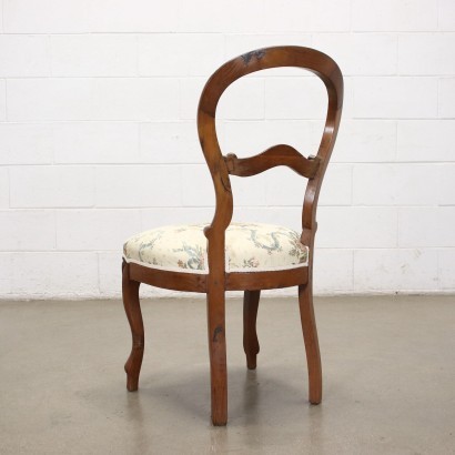 Group of 6 Louis Philippe Chairs Walnut Italy 19th Cent.