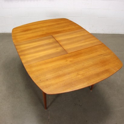 Ausziebarer Tisch Teak Furnier Massives Holz Italien 1960er