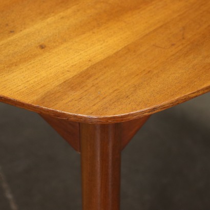 Ausziebarer Tisch Teak Furnier Massives Holz Italien 1960er