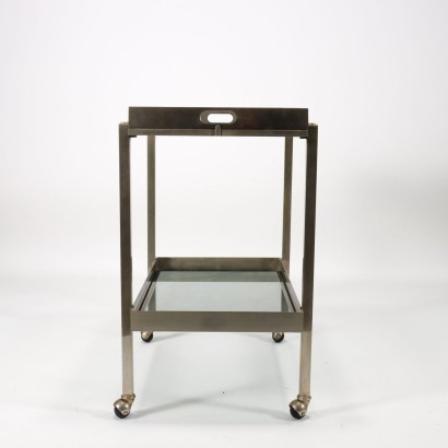 Service Trolley Brass Smoked Glass Italy 1960s-1970s