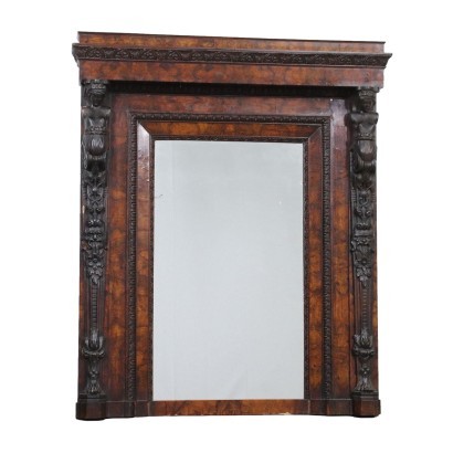 Neo-Reneissance Fireplace Briar Mirror Italy 19th Cent.