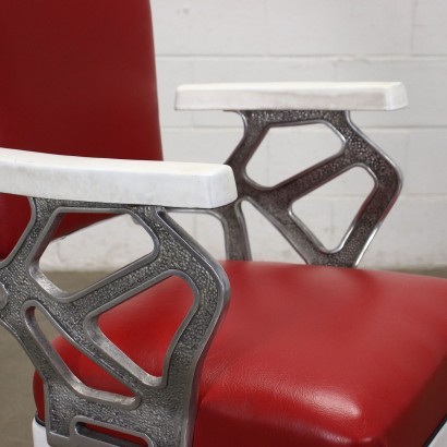 Chaise de Coiffeur Alluminium Mousse Skai Italie Années 60