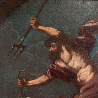 Neptune et Amphitrite Huile sur Toile Italie XVIII Siècle