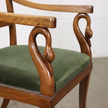 antik, Sessel, antike Sessel, antiker Sessel, antiker italienischer Sessel, antiker Sessel, neoklassizistischer Sessel, Sessel aus dem 19. Jahrhundert, Empire-Sessel in Mahagoni