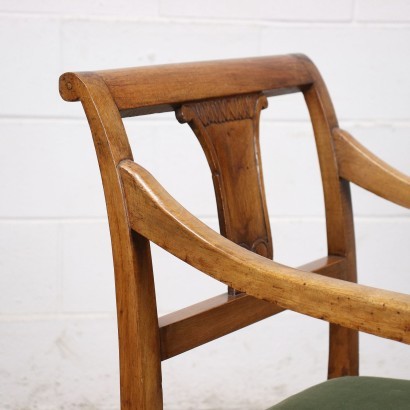antik, Sessel, antike Sessel, antiker Sessel, antiker italienischer Sessel, antiker Sessel, neoklassizistischer Sessel, Sessel aus dem 19. Jahrhundert, Empire-Sessel in Mahagoni