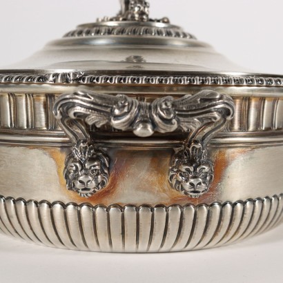 Antik, Tafelservice, antikes Tafelservice, antikes Tafelservice, antikes italienisches Tafelservice, antikes Tafelservice, neoklassisches Tafelservice, Tafelservice aus dem 19. Jahrhundert, Legumiera mit Silver Plate Company