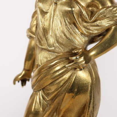 Paar Lampen Vergoldete Bronze Milchglas Italien XX Jhd