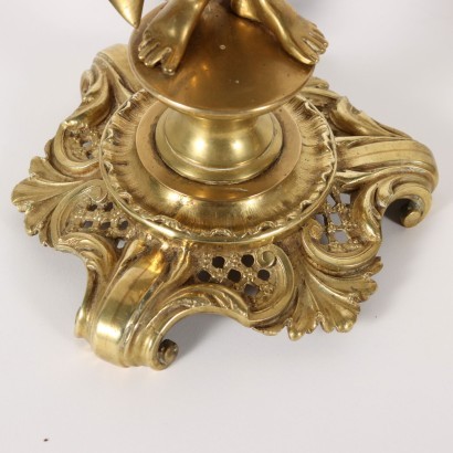 Paire de Lampes en Bronze Doré Verre Italie XX Siècle