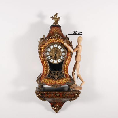 antiquariato, orologio, antiquariato orologio, orologio antico, orologio antico italiano, orologio di antiquariato, orologio neoclassico, orologio del 800, orologio a pendolo, orologio da parete,Orologio in Stile Boulle con Mensola