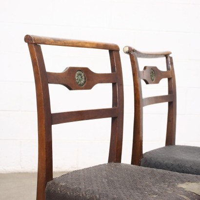 Pair of Directoire Chairs Walnut Italy XVIII-XIX Century