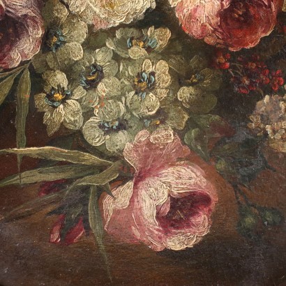 Composition Florale Huile sur Toile XVIII Siècle