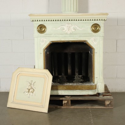 Liberty Stove Painted Terracotta Italy '900