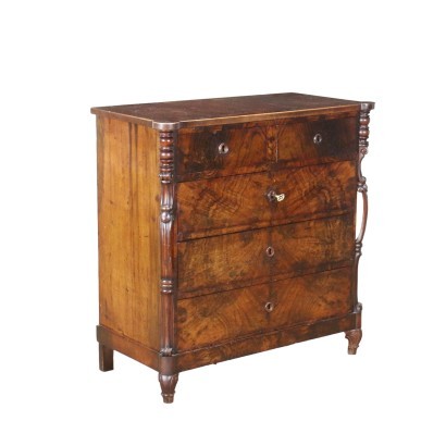 Chest of Drawers Louis Philippe Walnut Poplar France XIX Century