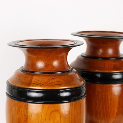 antiquariato, vaso, antiquariato vaso, vaso antico, vaso antico italiano, vaso di antiquariato, vaso neoclassico, vaso del 800,Coppia di Vasi in Legno