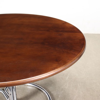 Maia Table par G. Stoppino Placage de Noyer Métal Chromé Italie '60s