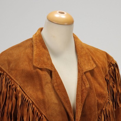 moda vintage, giacca con frange, scamosciato,Giacchino Vintage in Camoscio