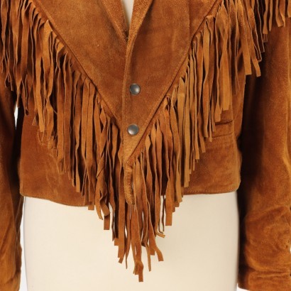 moda vintage, giacca con frange, scamosciato,Giacchino Vintage in Camoscio