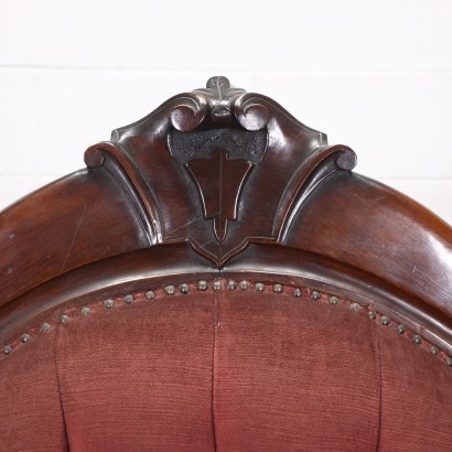 Louis Philippe Sofa Walnut Velvet Italy XIX Century