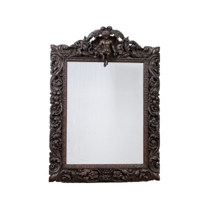 Miroir Néo-Baroque Chêne Italie XIX Siècle