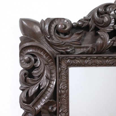 Miroir Néo-Baroque Chêne Italie XIX Siècle