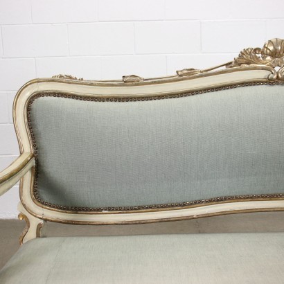 Sofa Lacquered and Gilded Wood Foam Italy XIX Century