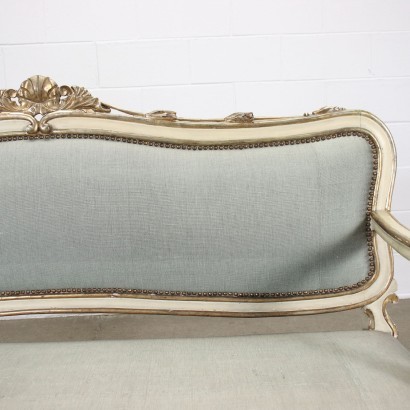 Sofa Lacquered and Gilded Wood Foam Italy XIX Century